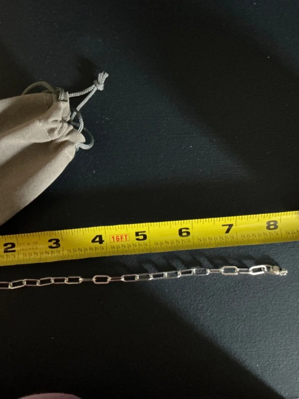 8 inch 925 silver paper clip bracelet - Picture 3 of 3